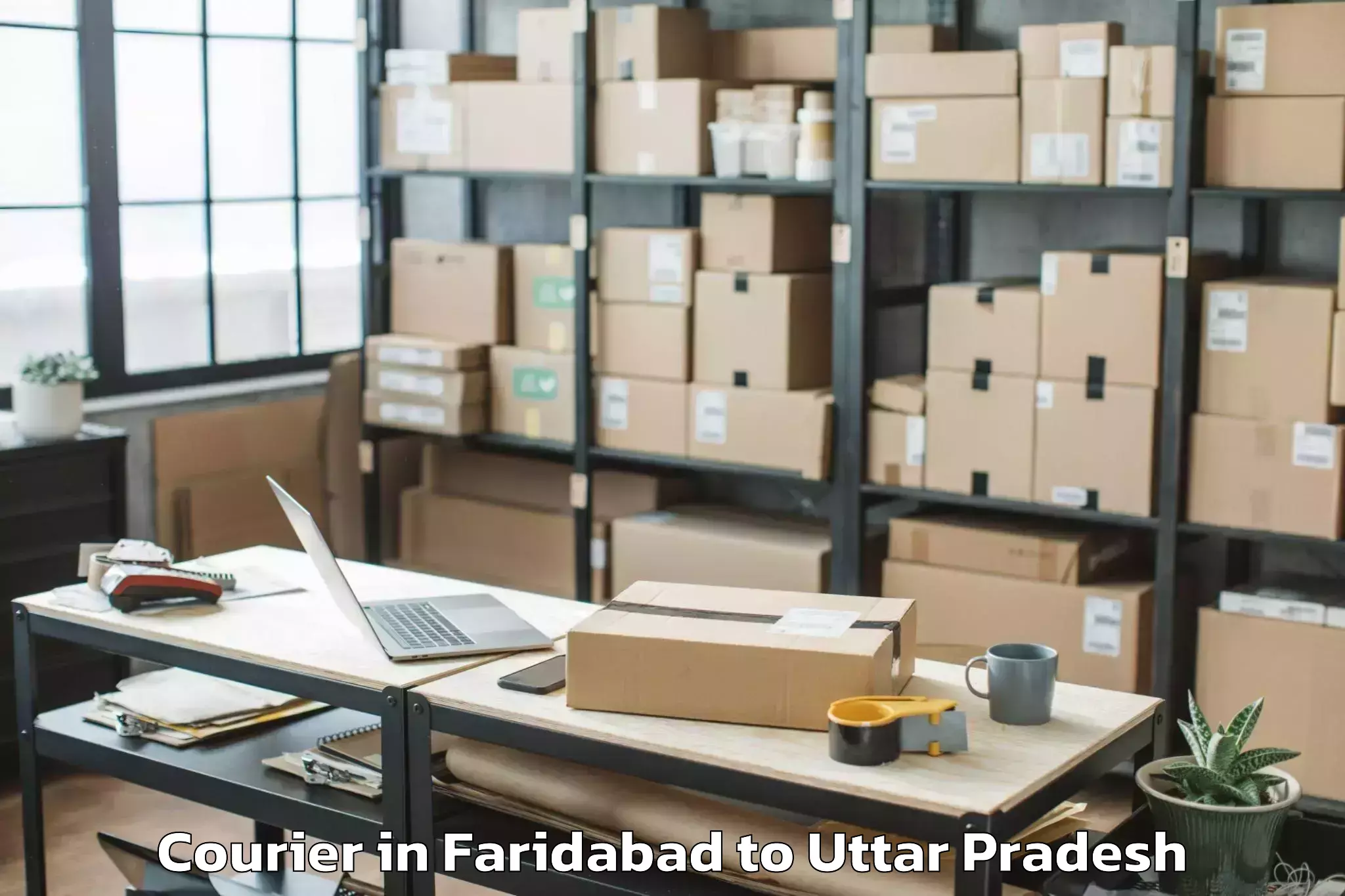 Leading Faridabad to Manjhanpur Courier Provider